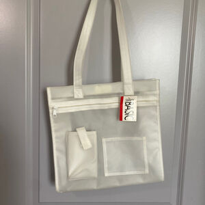 Women's Simply Basic One Size White Clear PVC Tote Bag